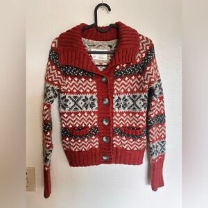 Aeropostale sweater cardigan. Red gray. Small